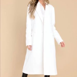 Women’s white coat - mid-calf length